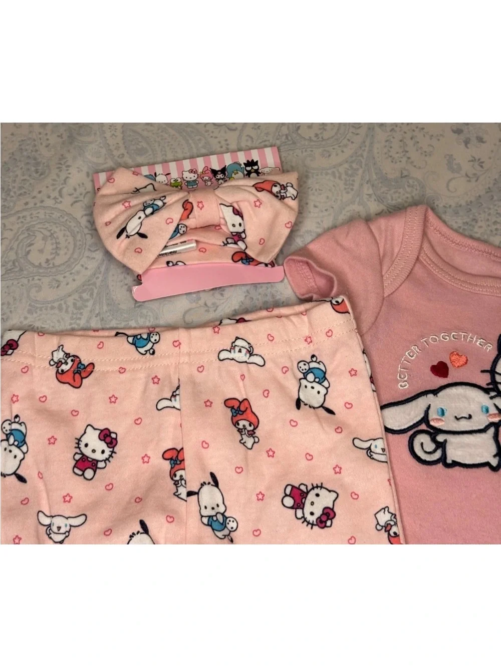 Hello Kitty and Friends Infant 3 Piece Footed Outfit